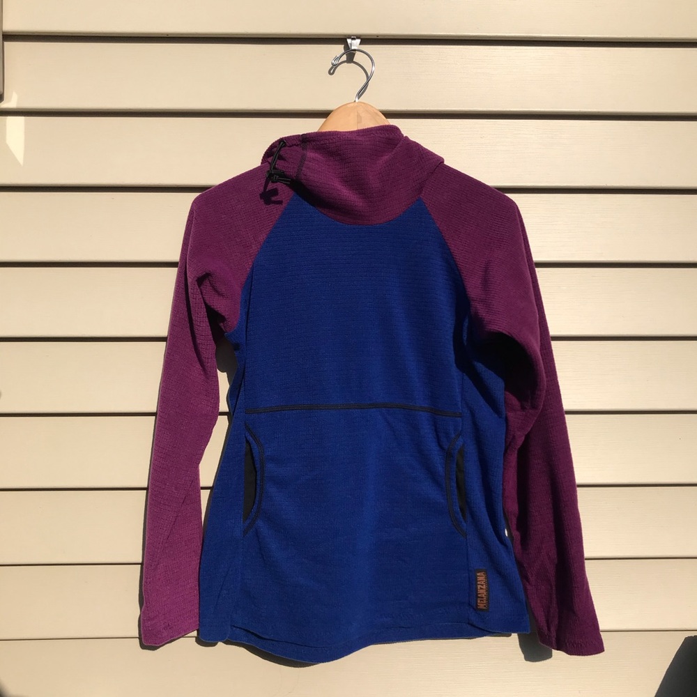 Melanzana Blue and Purple Fleece Pullover Hoodie